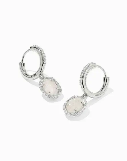 Daphne Crystal Frame Huggie Earrings
