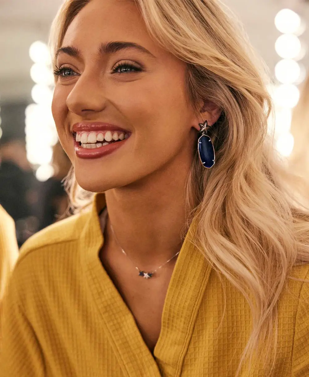 Elle Enamel Frame Star Drop Earrings