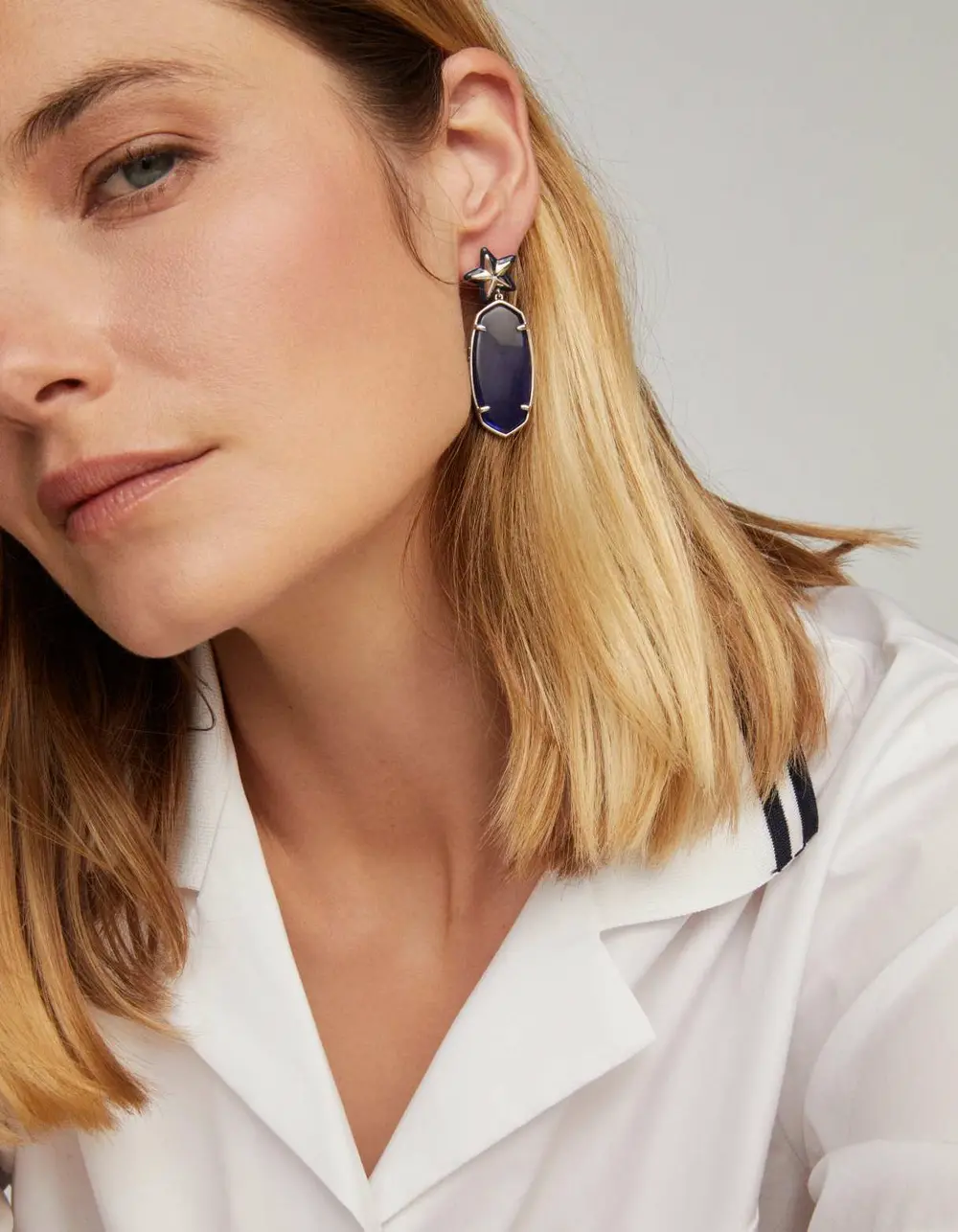 Elle Enamel Frame Star Drop Earrings