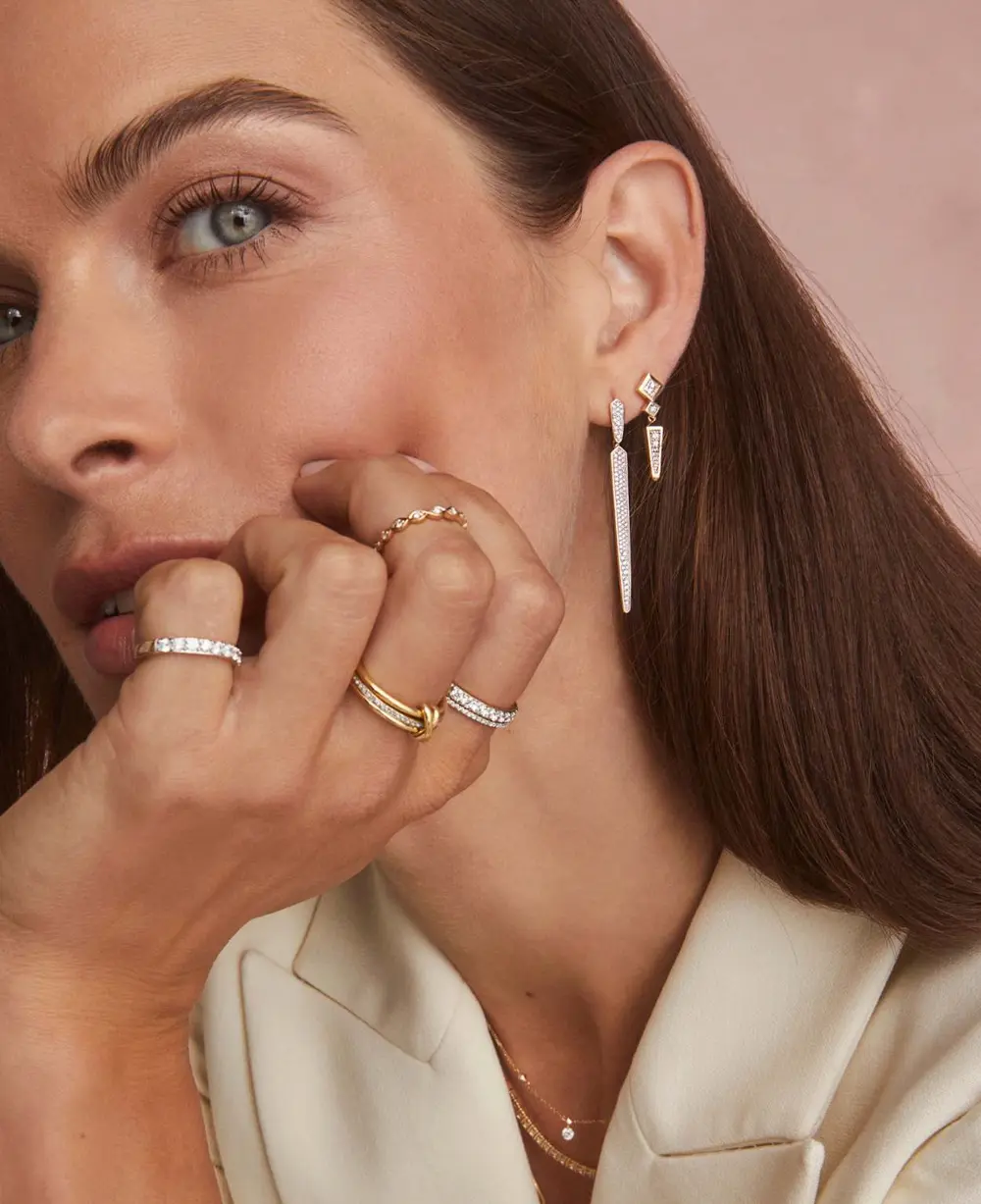 0.41 ct Lab Grown Diamond Michelle Small Spike Drop Earrings