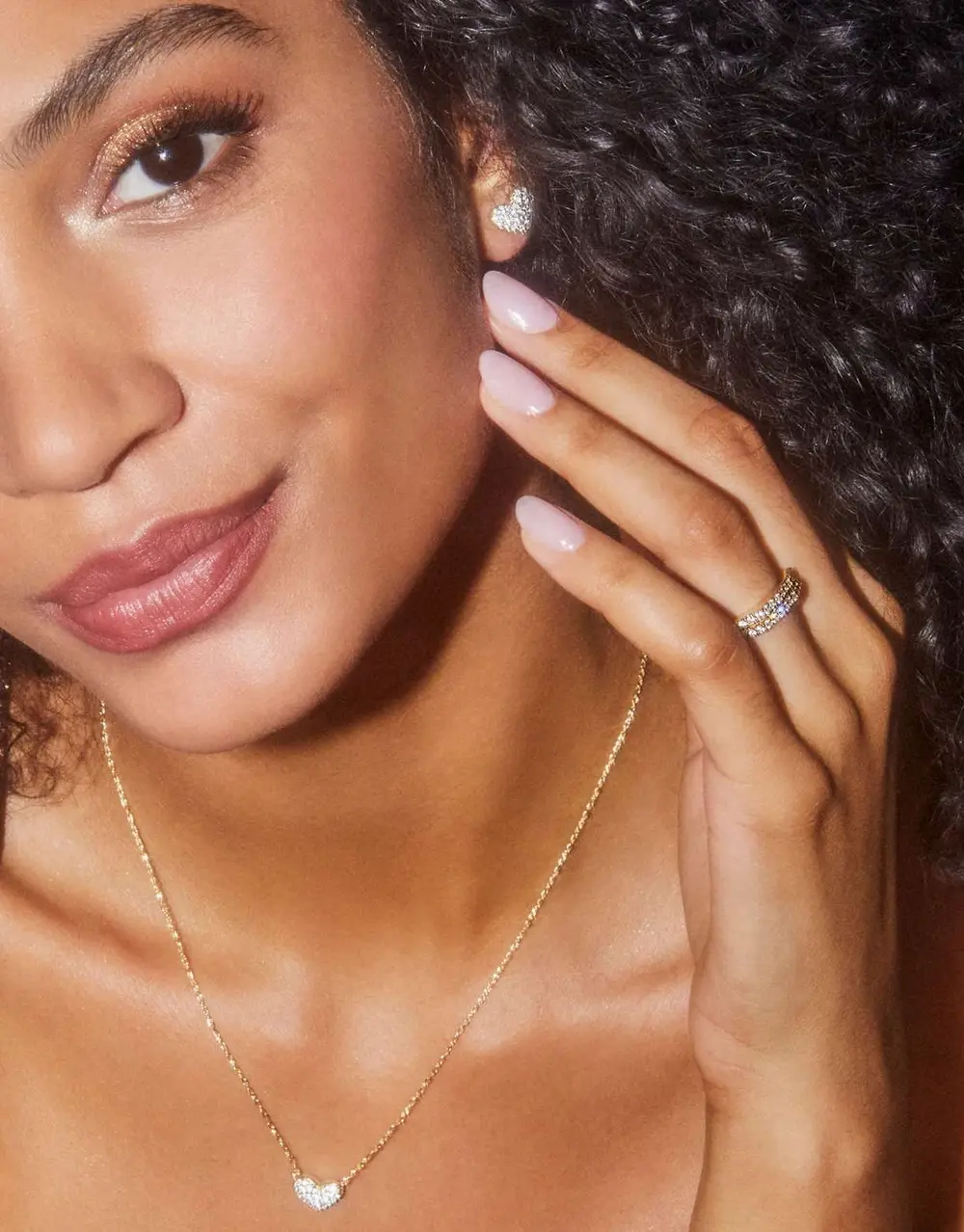 Ari Pave Crystal Heart Earrings