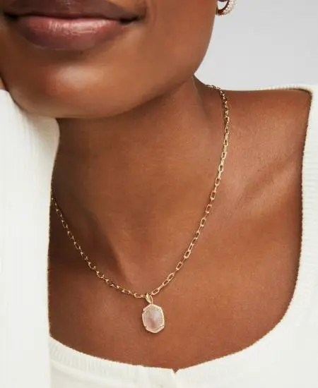 Daphne Pave Frame Short Pendant Necklace