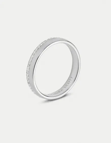 Whitney 14k Gold Band Ring in White Diamond