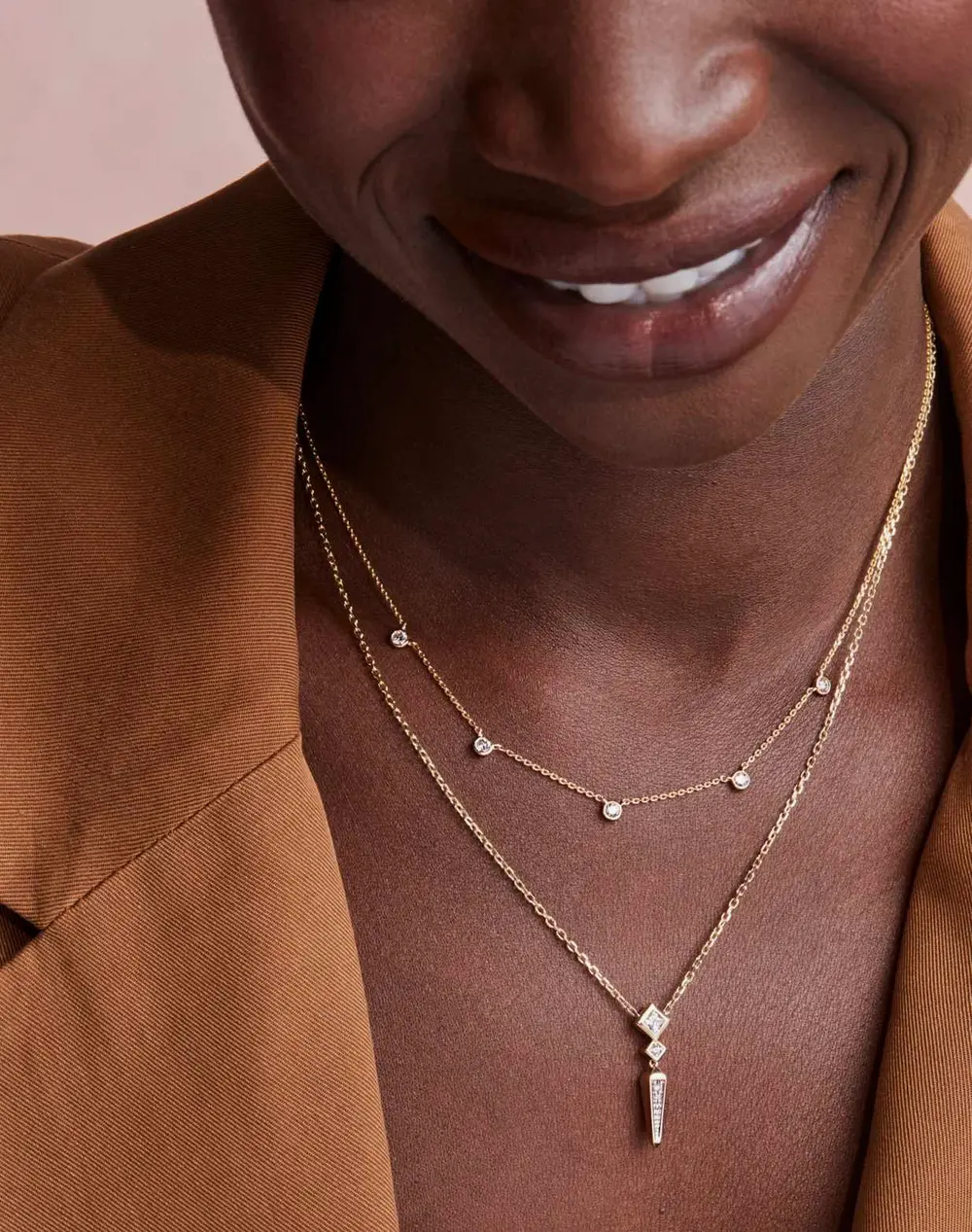 0.2 ct Lab Grown Diamond Michelle Small Spike Pendant Necklace