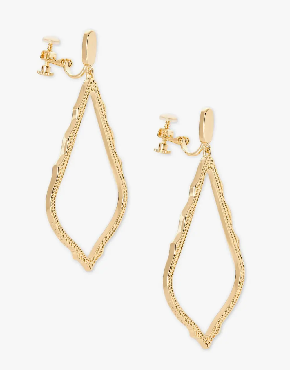 Sophee Clip On Drop Earrings in Gold