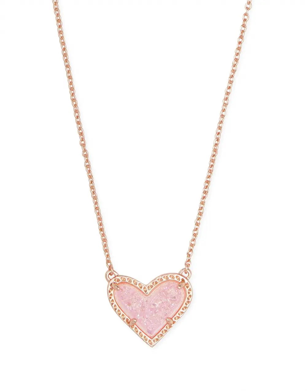 Ari Heart Pendant Necklace in Rose Gold
