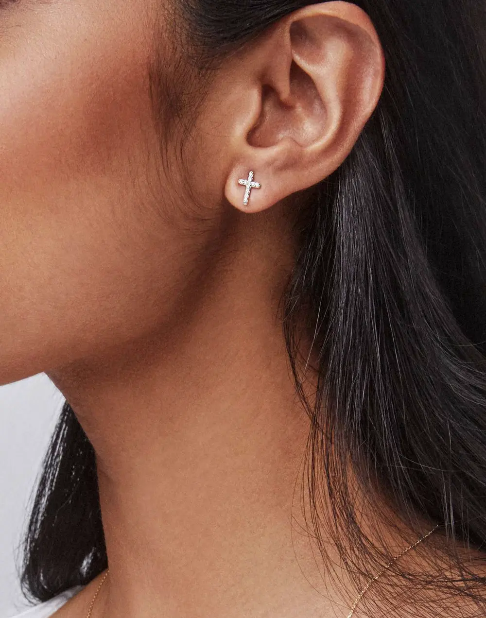 Cross Medium Stud Earrings