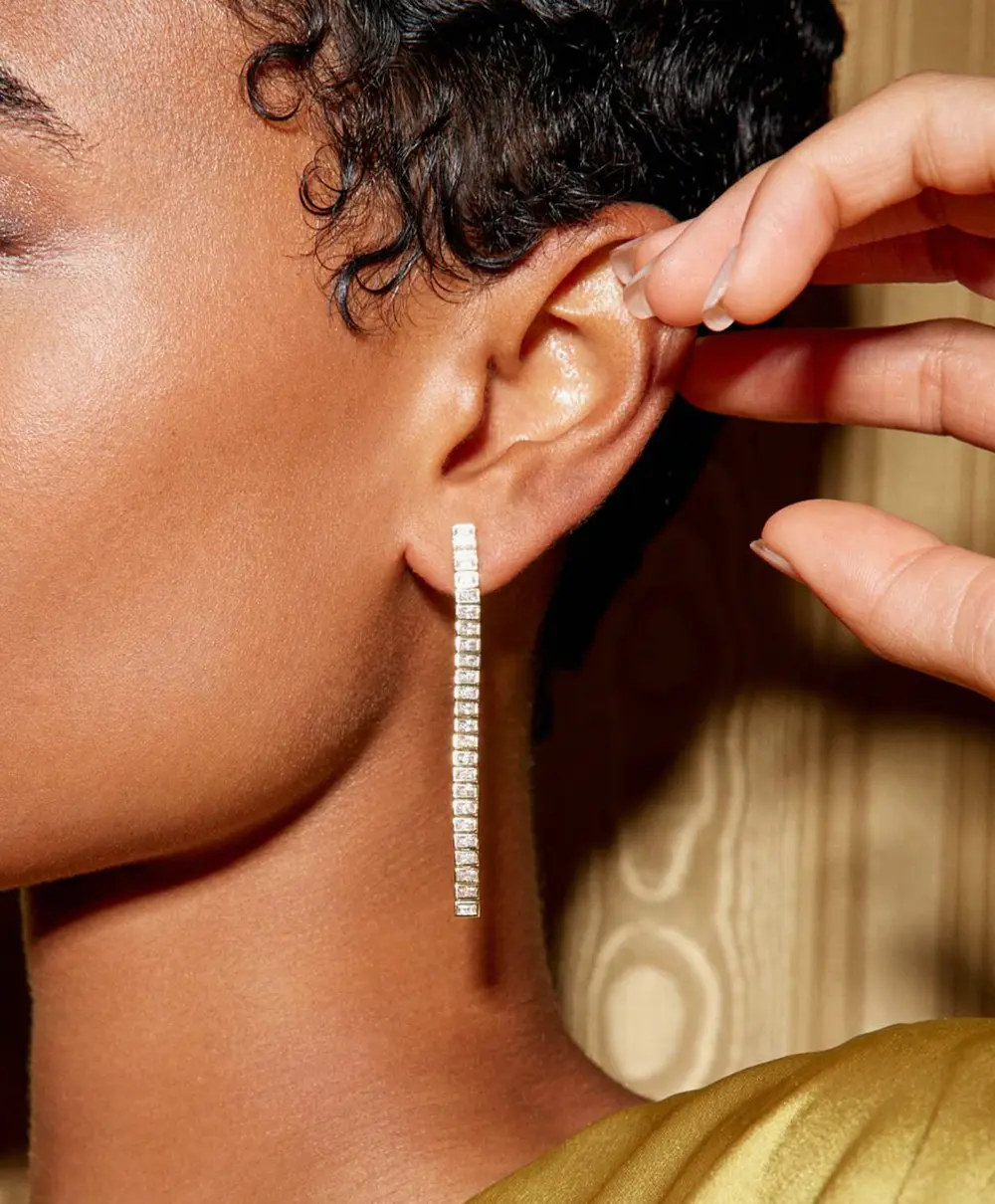 Gracie Long Tennis Linear Earrings
