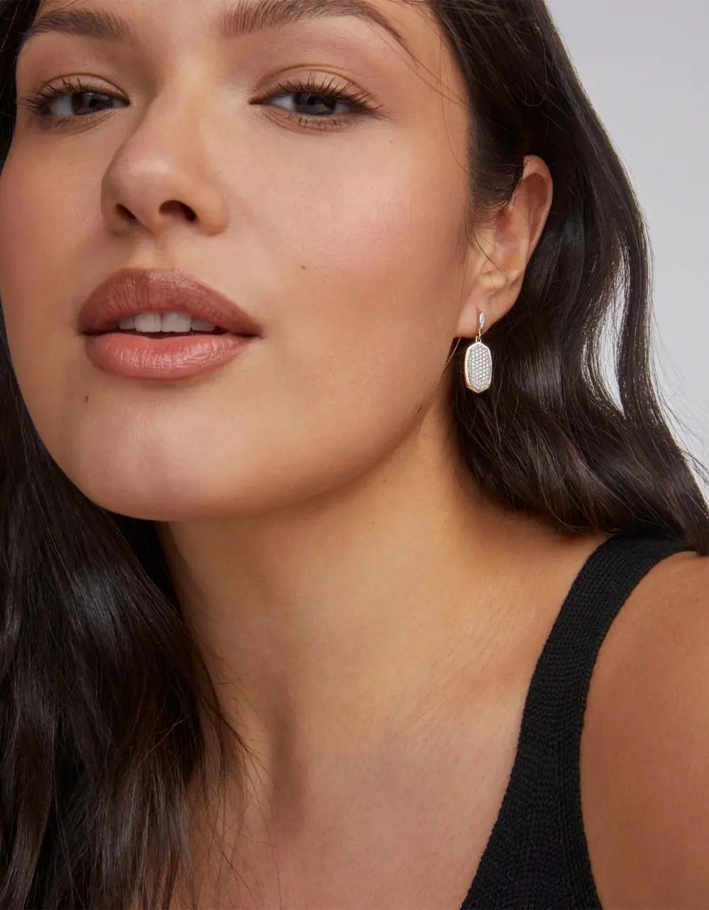 Lee Drop Earrings in Pave Diamond