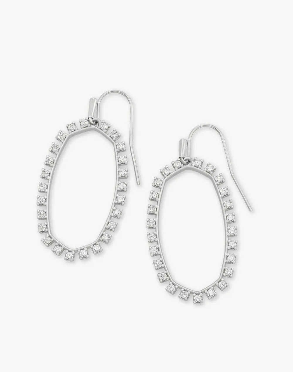 Elle Open Frame Crystal Drop Earrings