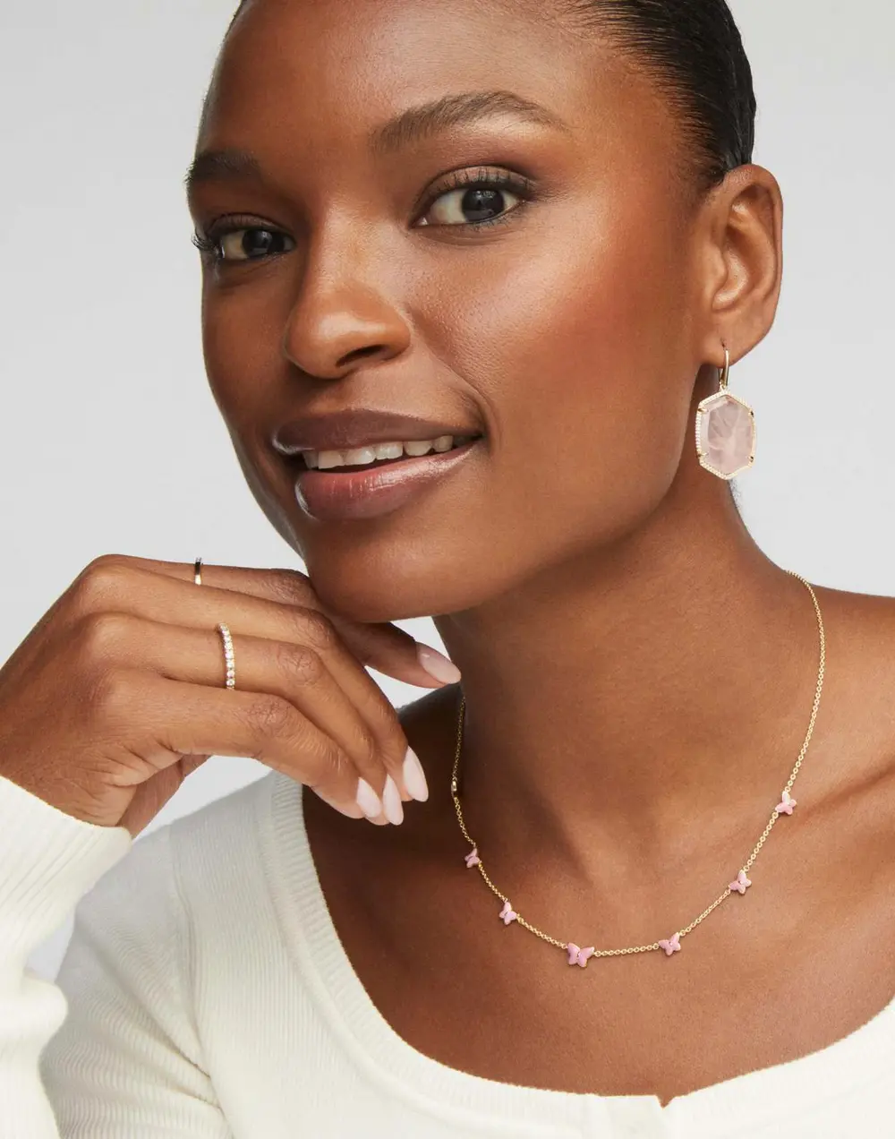 Daphne Pave Frame Drop Earrings