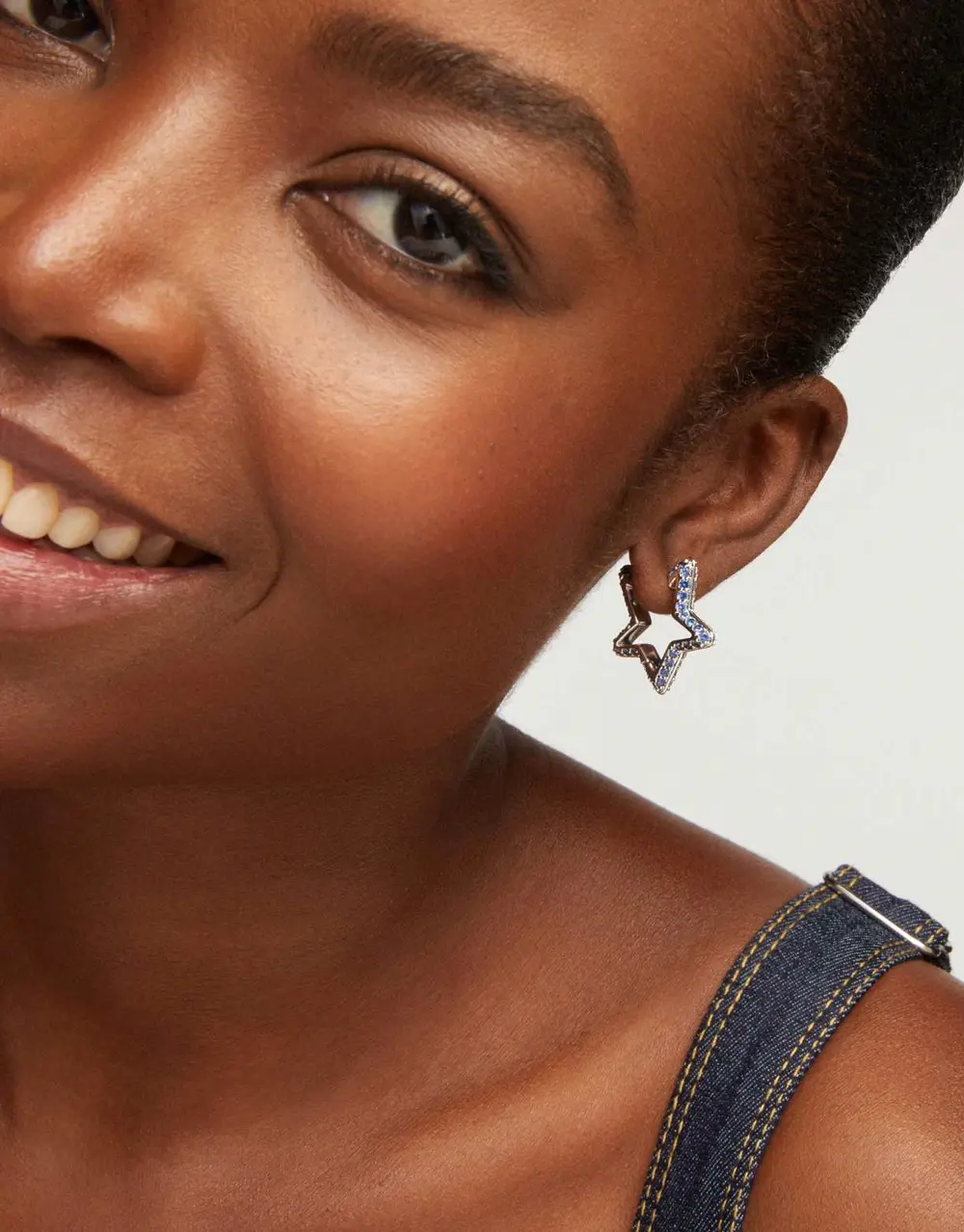 Pave Star Huggie Earrings