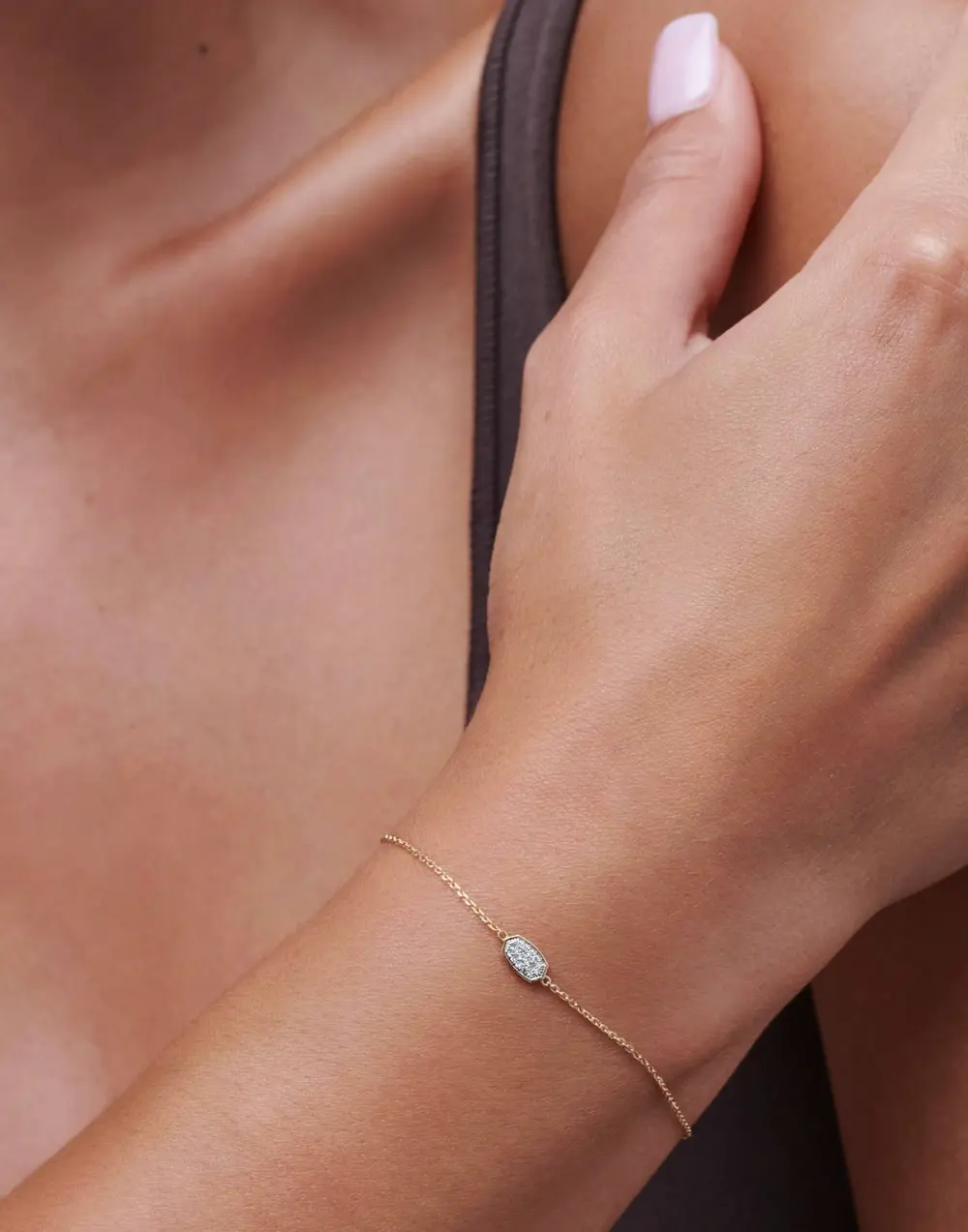 Millicent Delicate Chain Bracelet in White Diamond