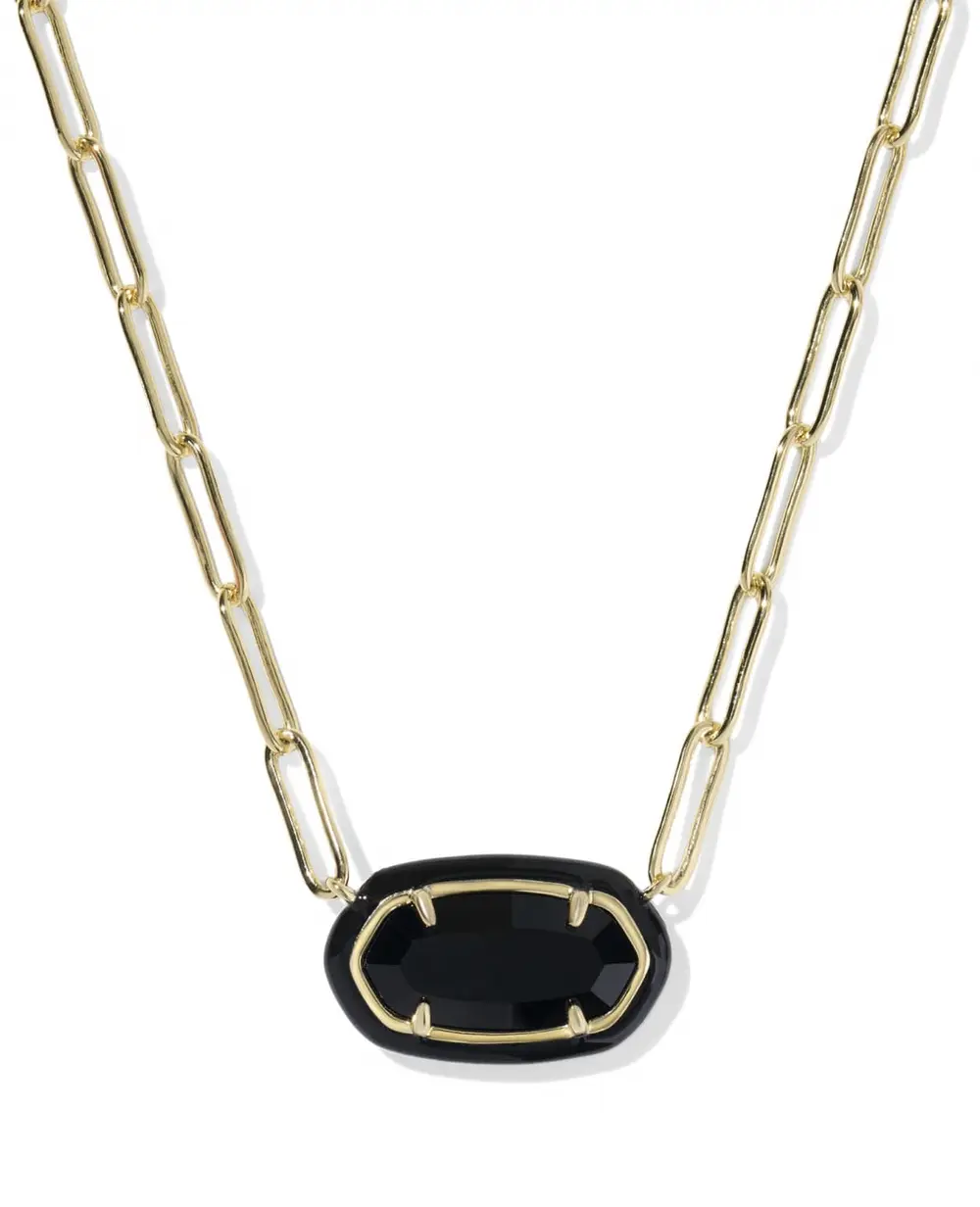 Elisa Enamel Frame Paperclip Necklace