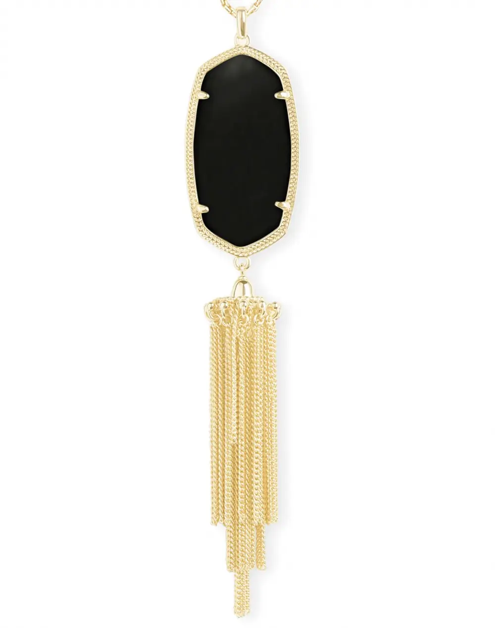 Rayne Long Pendant Necklace in Gold