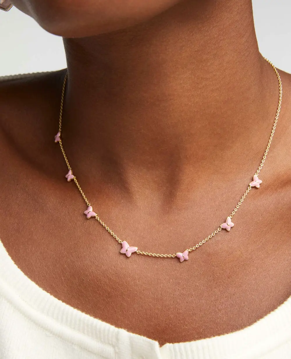 Lillia Butterfly Enamel Strand Necklace