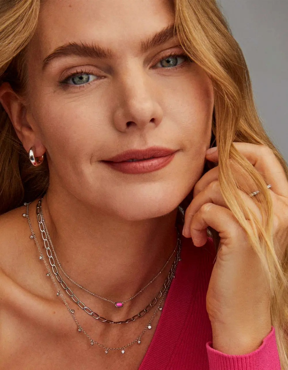 Mini Silver Elisa Satellite Short Pendant Necklace