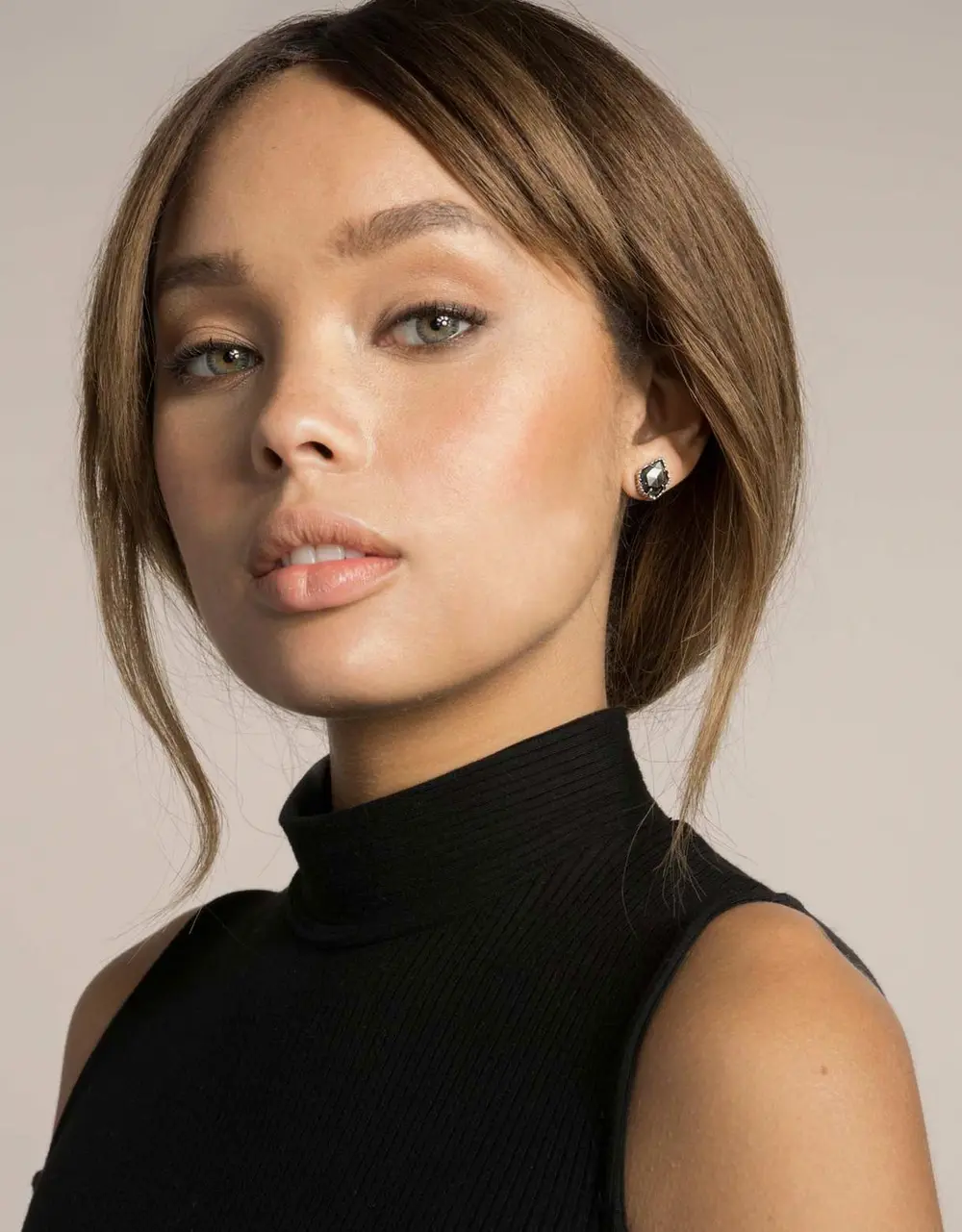 Tessa Stud Earrings in Gunmetal