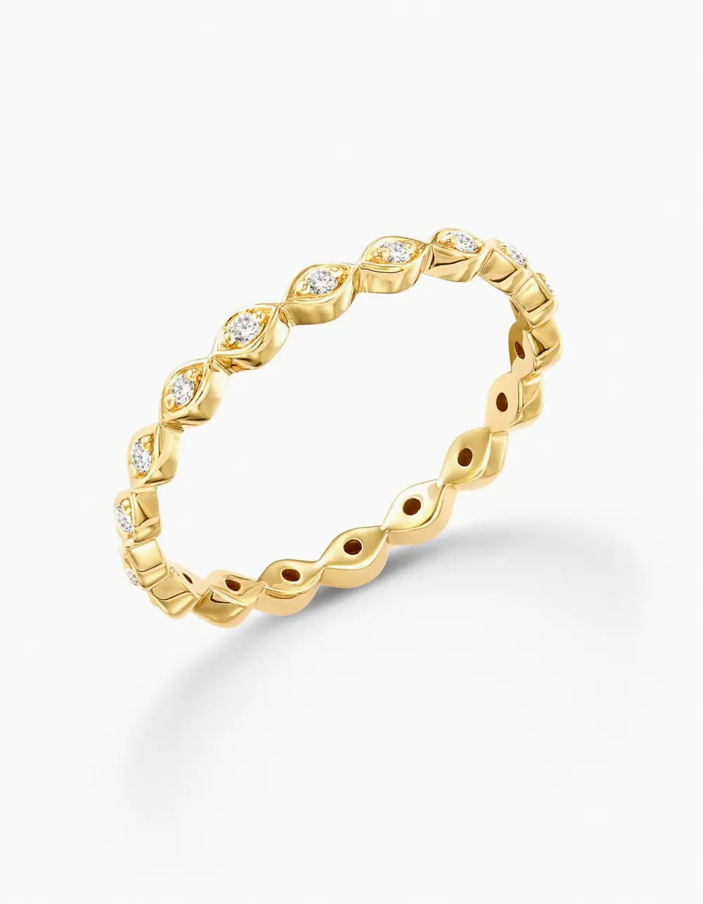 Nicolette Band Ring in White Diamond