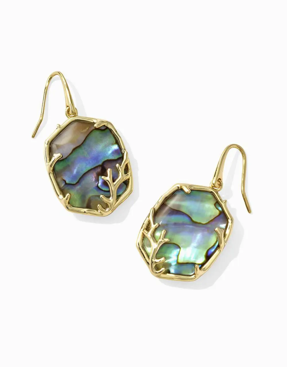 Daphne Coral Frame Drop Earrings