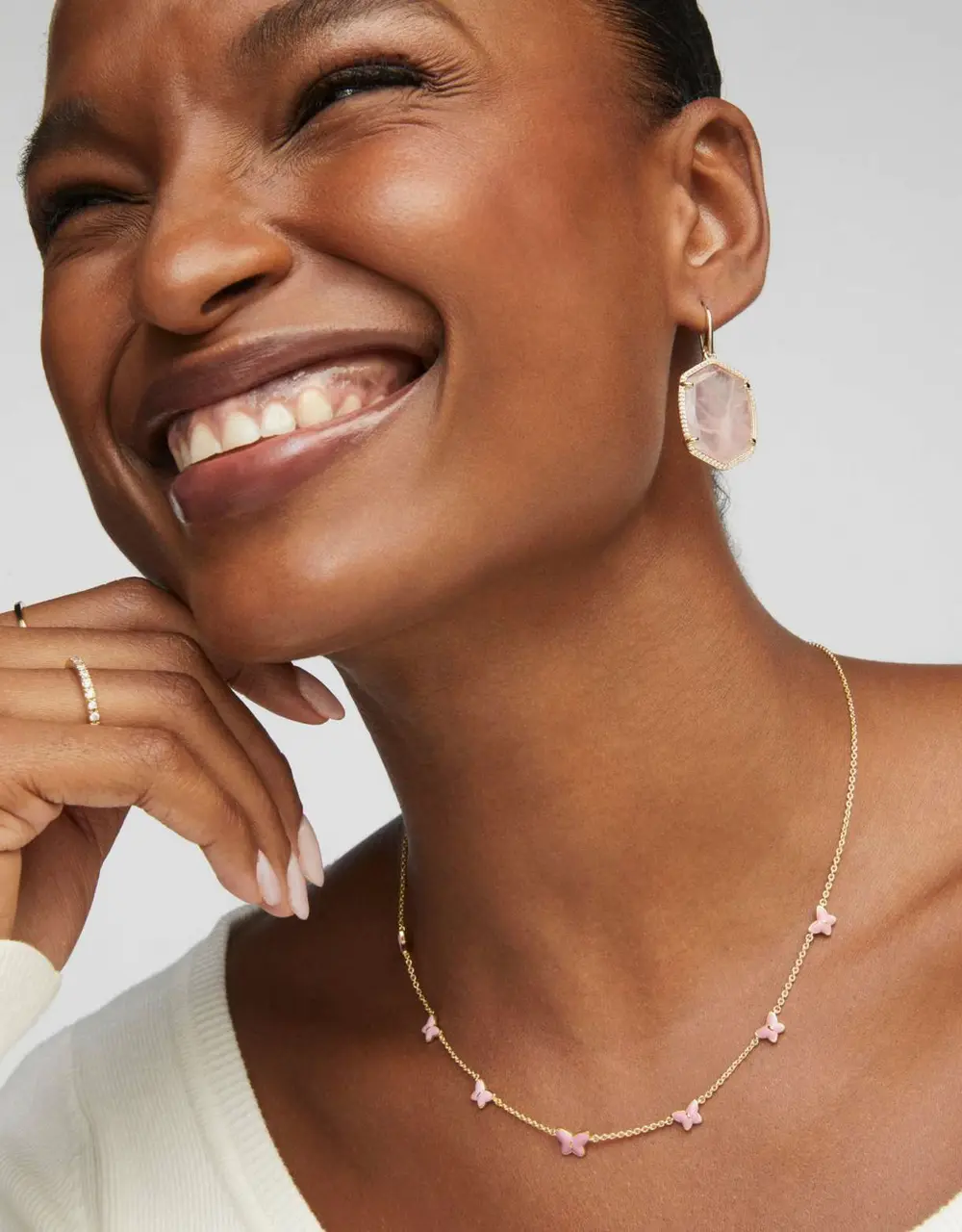 Lillia Butterfly Enamel Strand Necklace