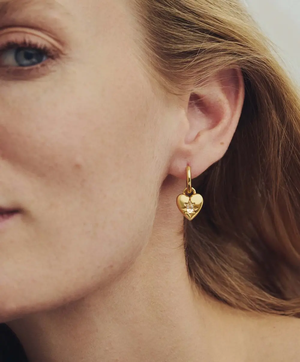 Bold Heirloom HeartConvertible HuggieEarrings