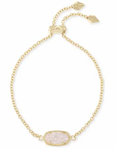 Elaina Gold Adjustable Chain Bracelet in Iridescent Drusy