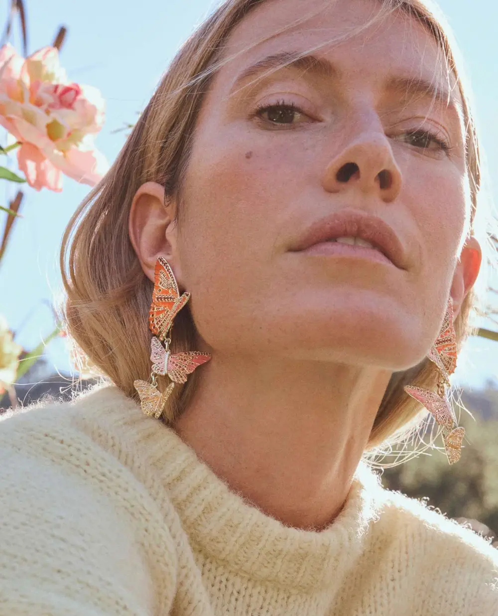 Cailey Enamel Butterfly Convertible Statement Earrings