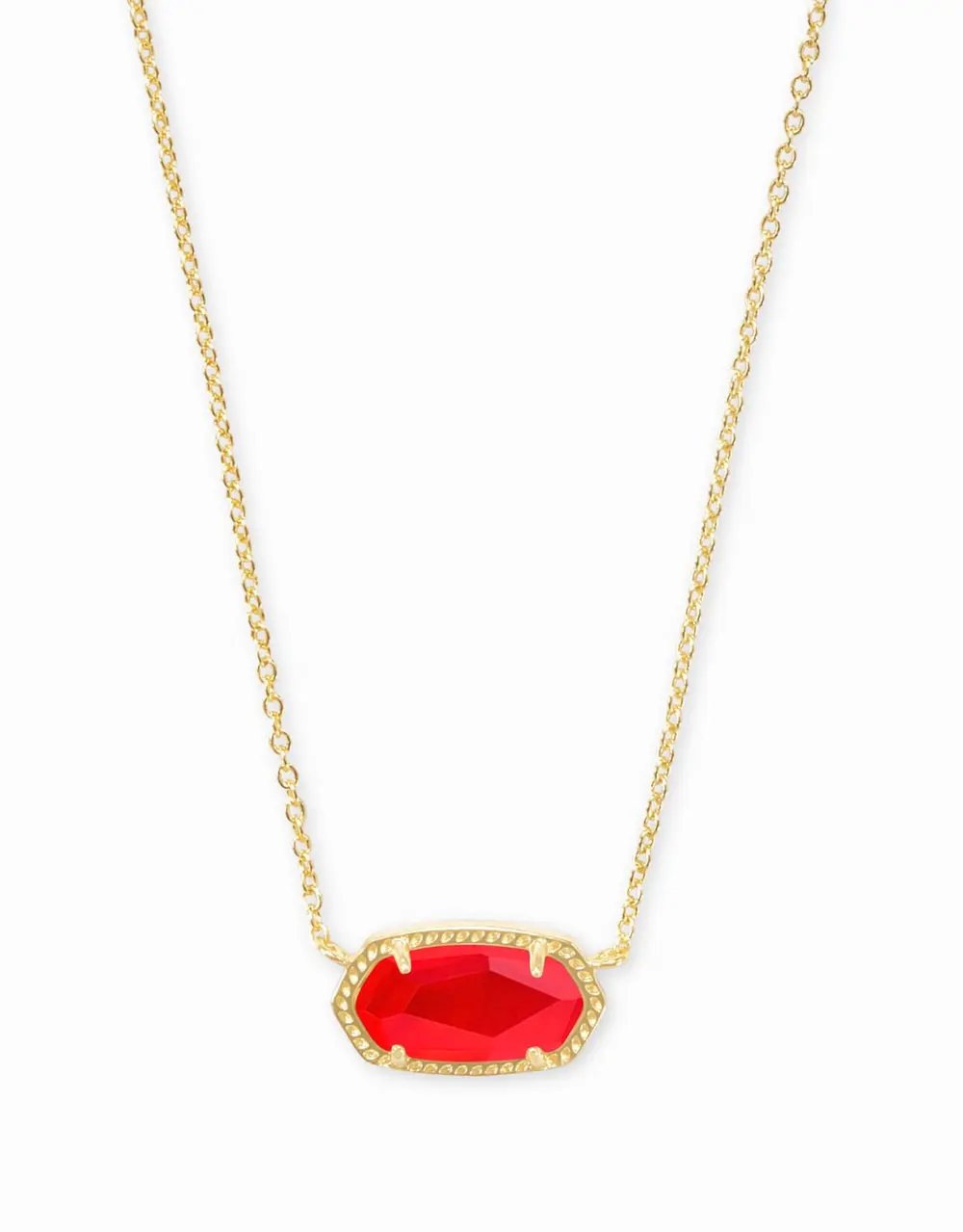 Elisa Gold Pendant Necklace in Red Illusion