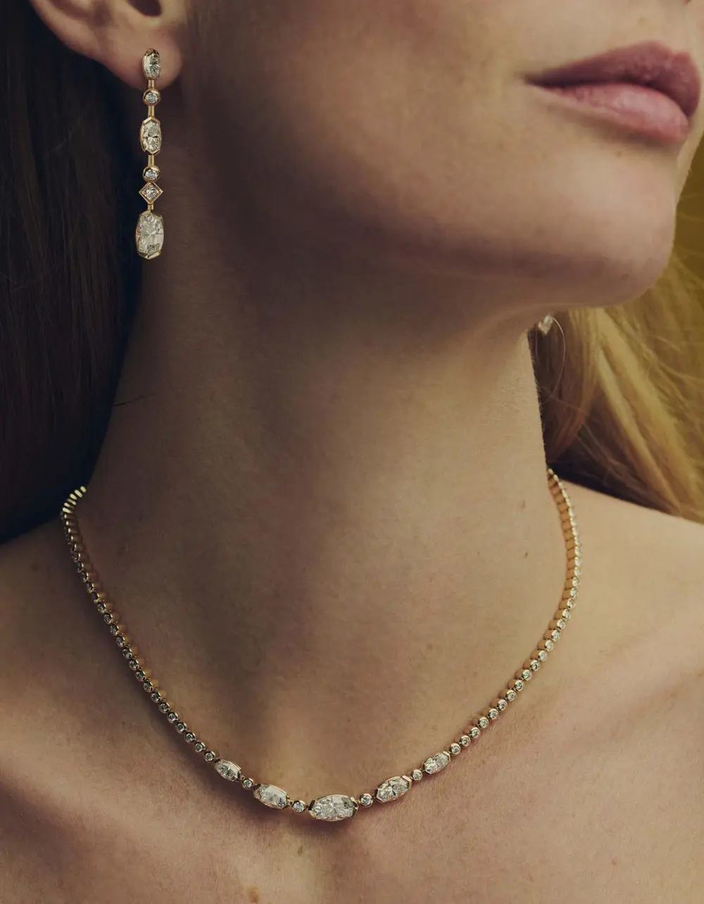 Lab Grown Diamond Custom Elisa Linear Earrings