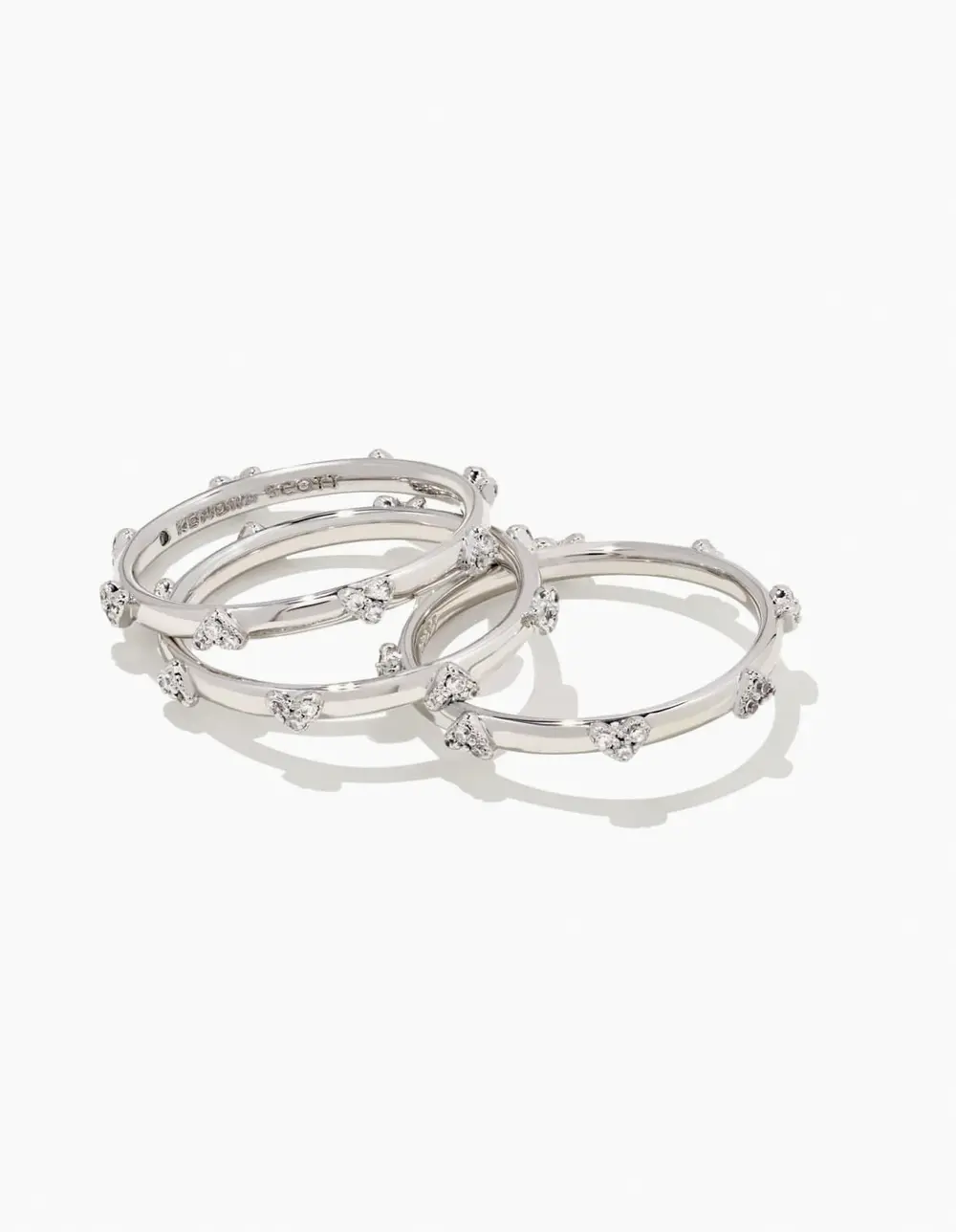 Haven Crystal Heart Rings Set of 3