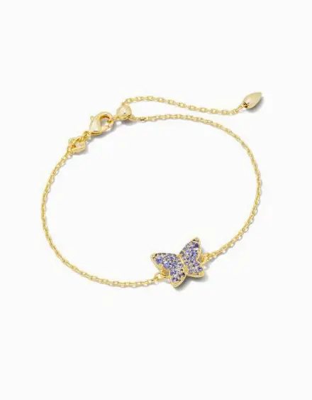 Lillia Crystal Butterfly Delicate Chain Bracelet
