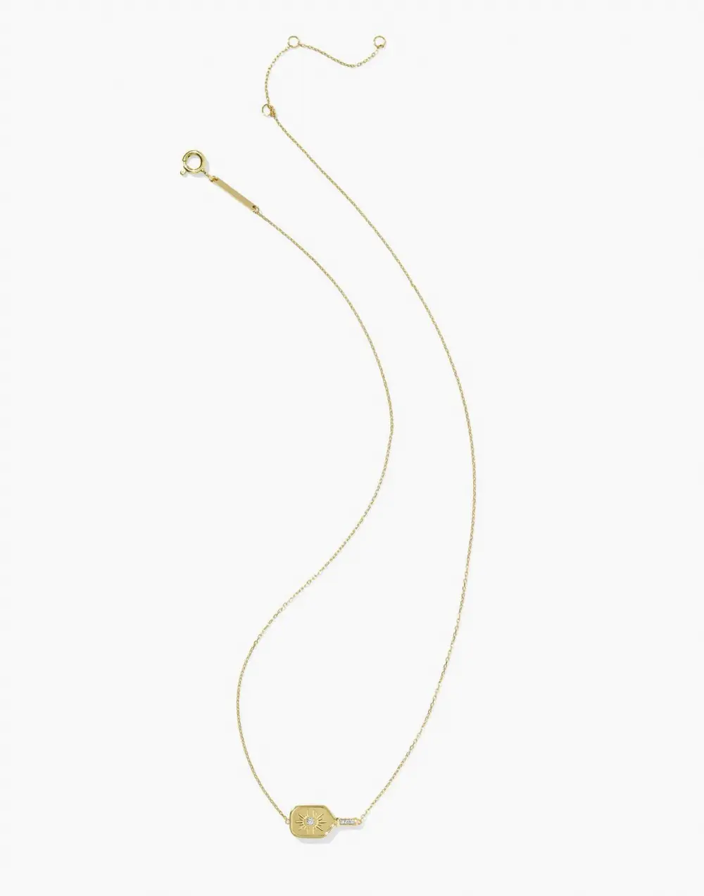 Diamond Accent Pickleball Paddle Necklace