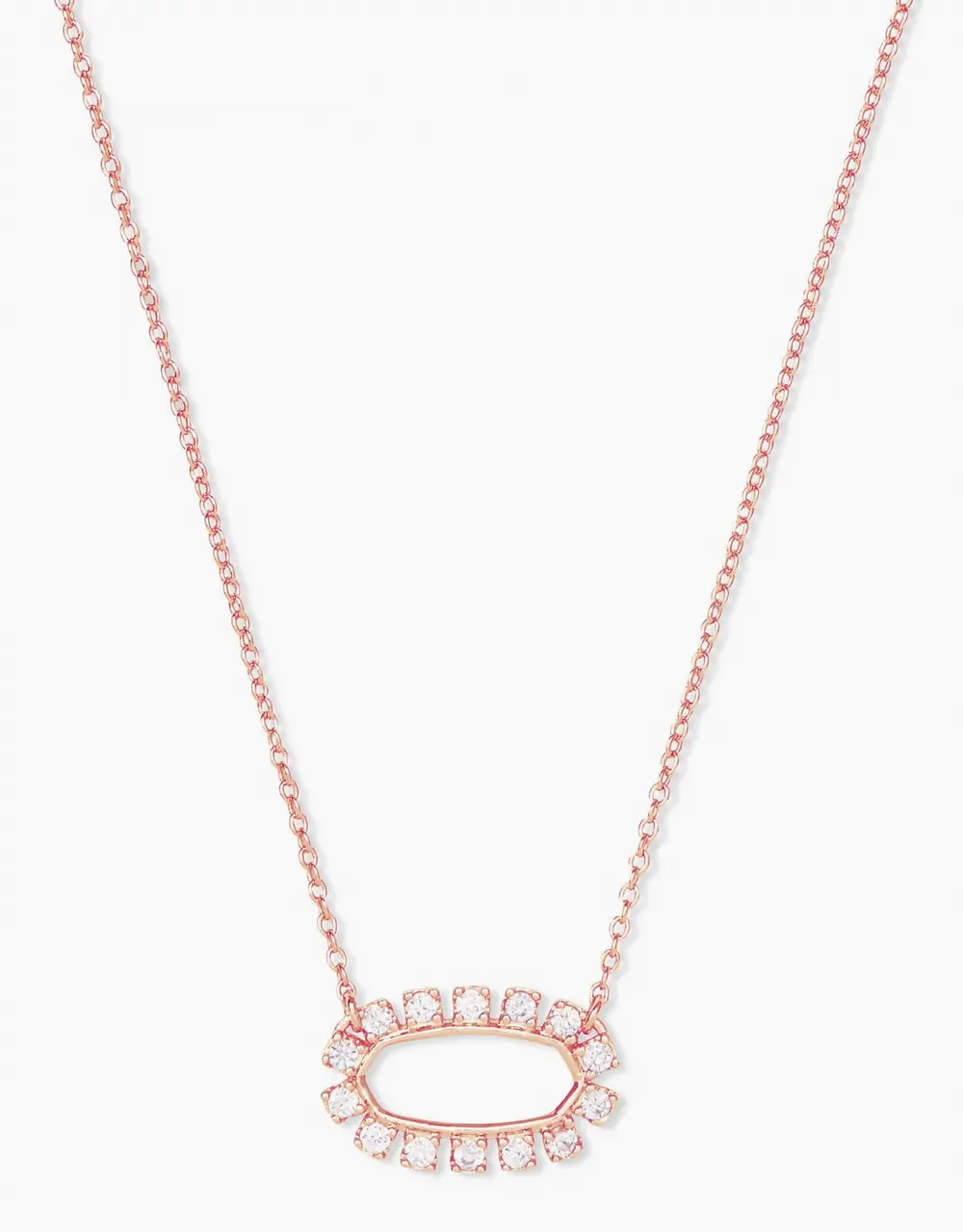 Elisa Open Frame Crystal Pendant Necklace