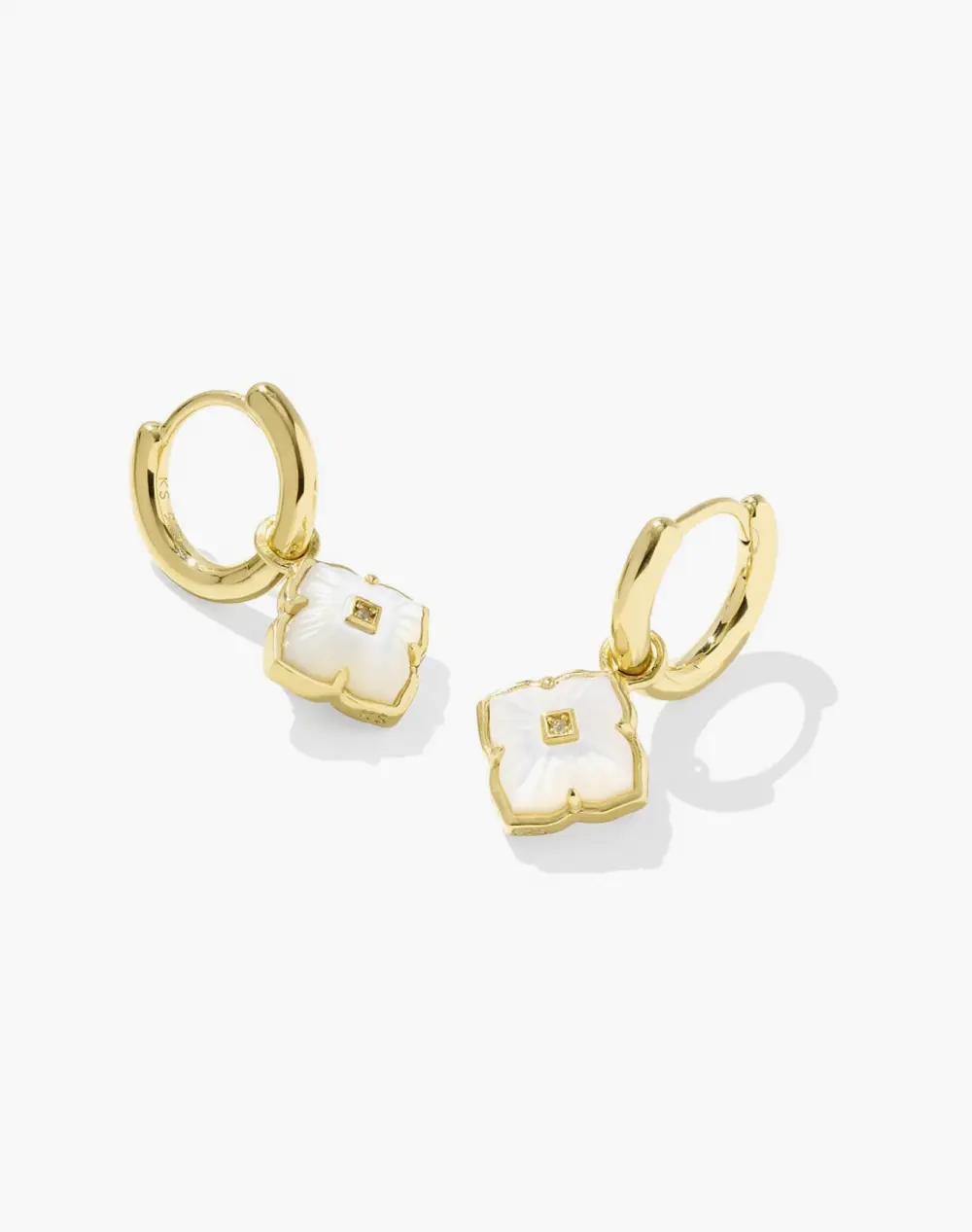 Dira Carved Stone Huggie Earrings