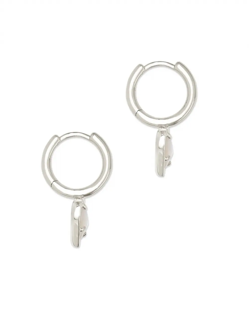 Ari Heart Huggie Earrings in Silver