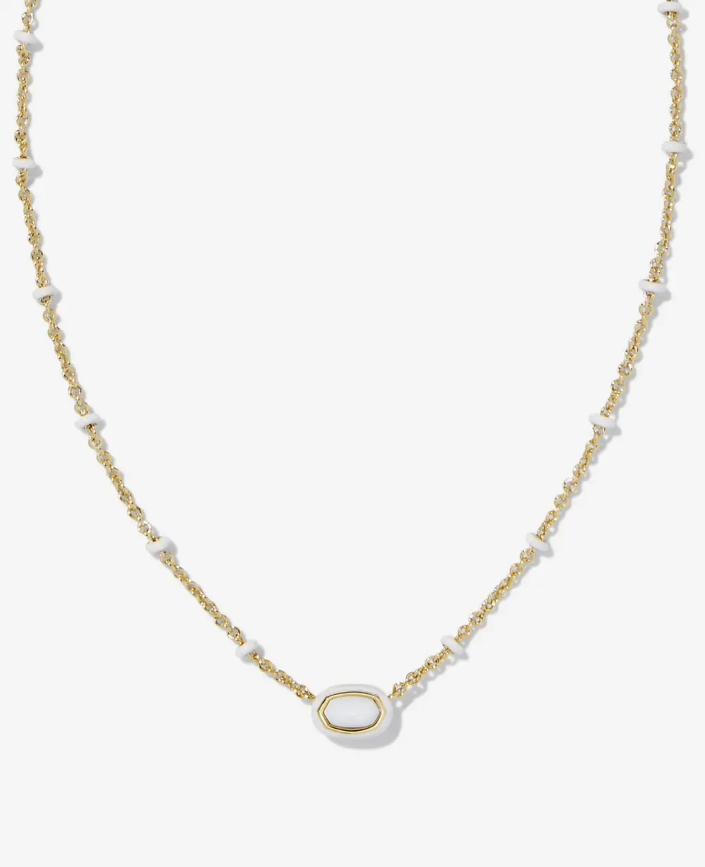 Mini Elisa Enamel Frame Short Pendant Necklace