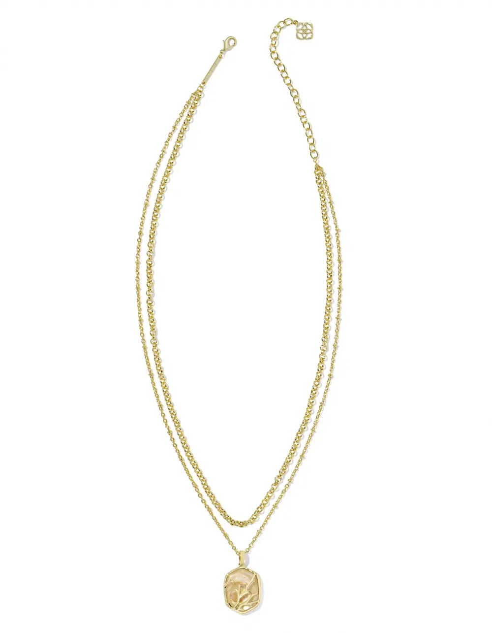 Daphne Coral Frame Multi Strand Necklace