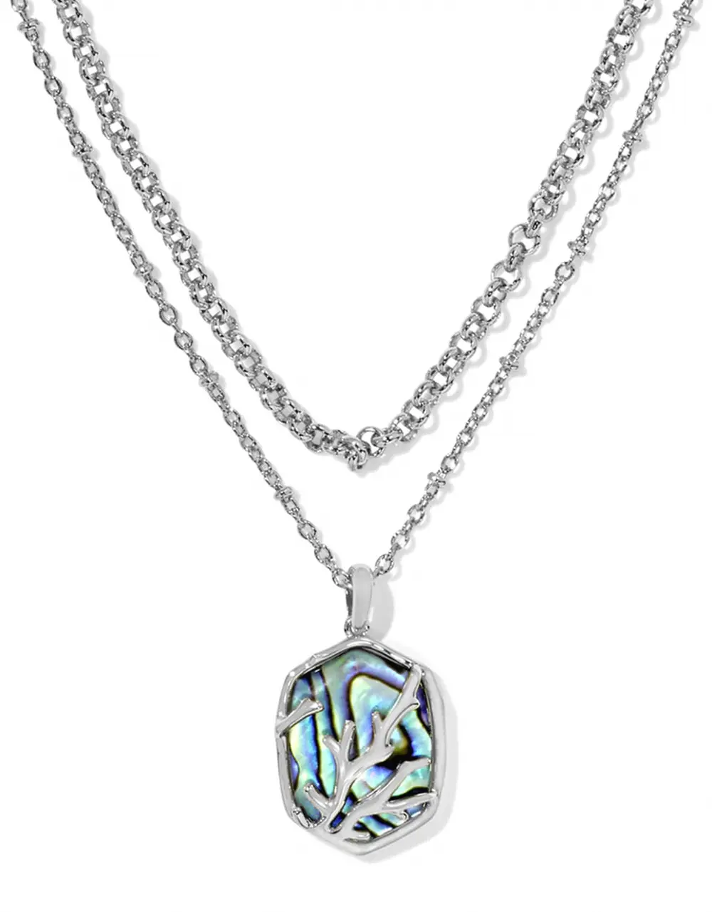 Daphne Coral Frame Multi Strand Necklace