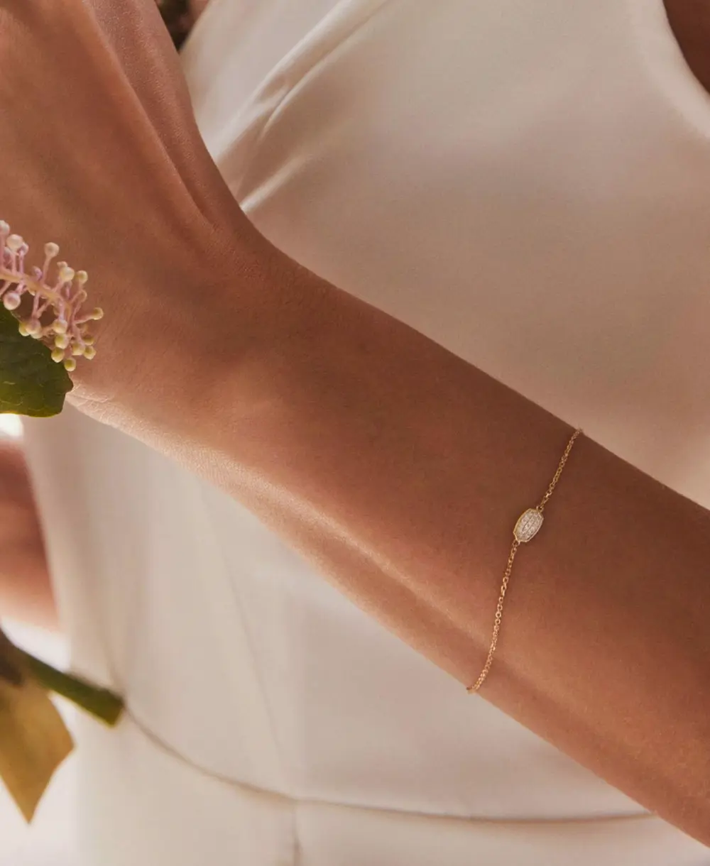 Millicent Delicate Chain Bracelet in White Diamond