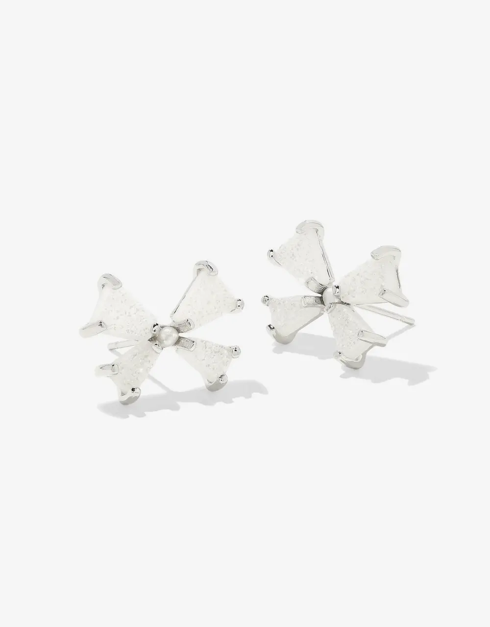 Blair Silver Bow Small Stud Earrings in Iridescent Drusy