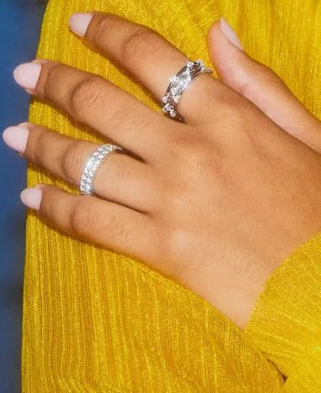 Haven Crystal Heart Rings Set of 3