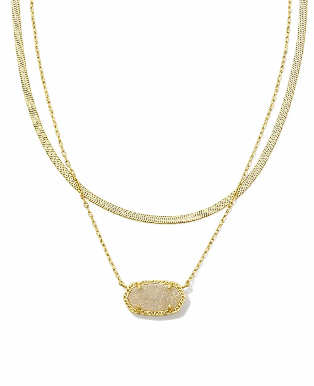 Elisa Herringbone Multi Strand Necklace