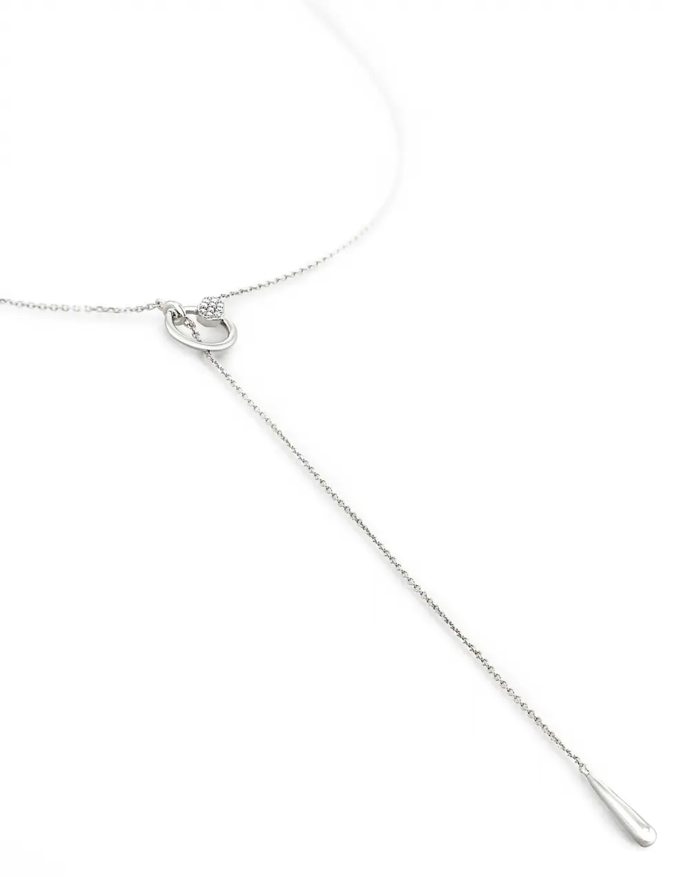 Tegan Y Necklace in White Diamond