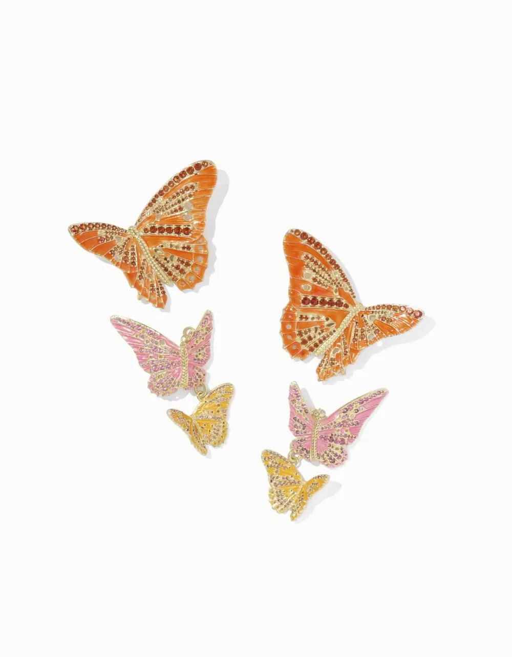 Cailey Enamel Butterfly Convertible Statement Earrings