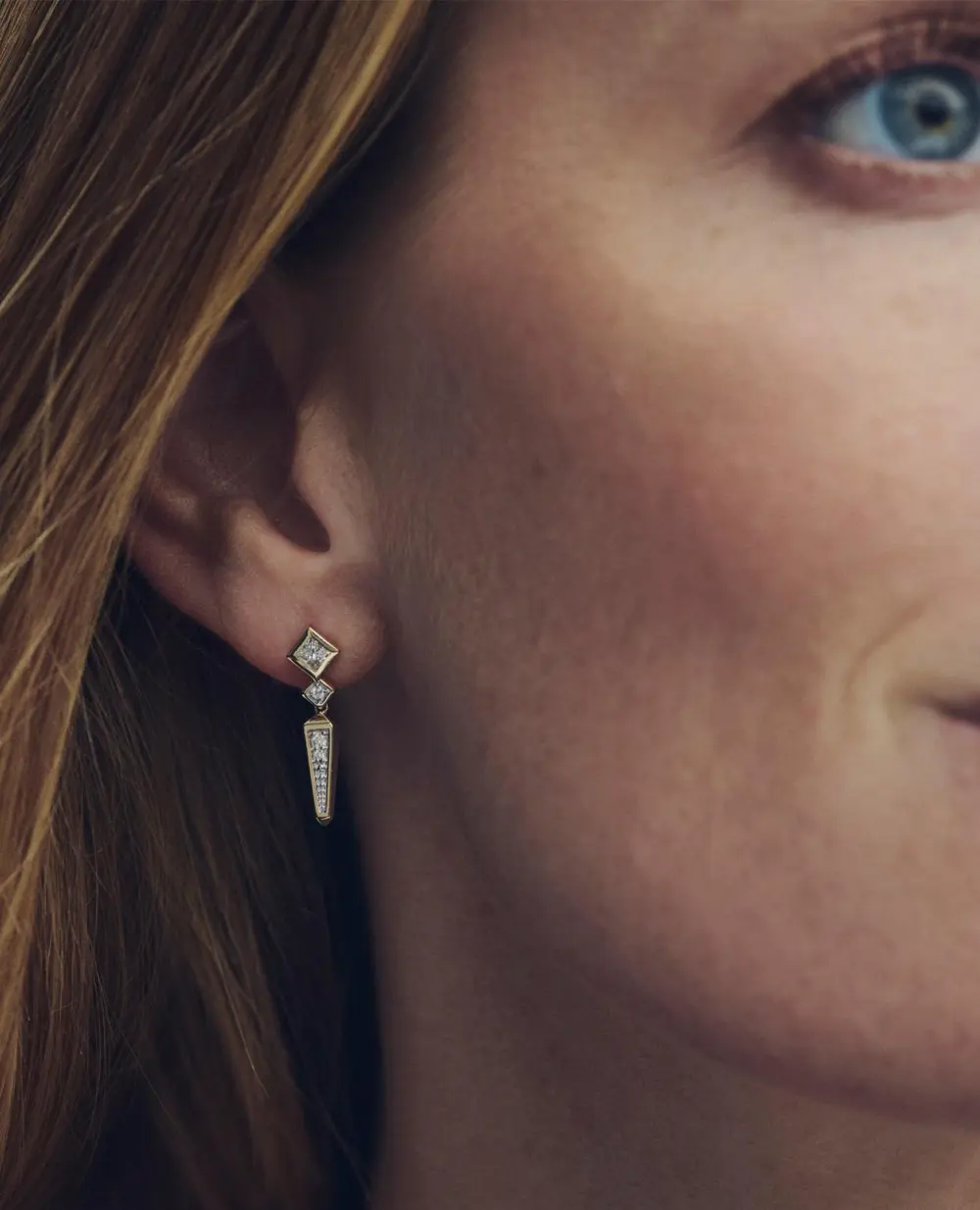 0.41 ct Lab Grown Diamond Michelle Small Spike Drop Earrings