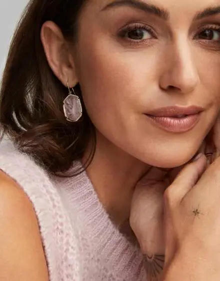 Daphne Pave Frame Drop Earrings