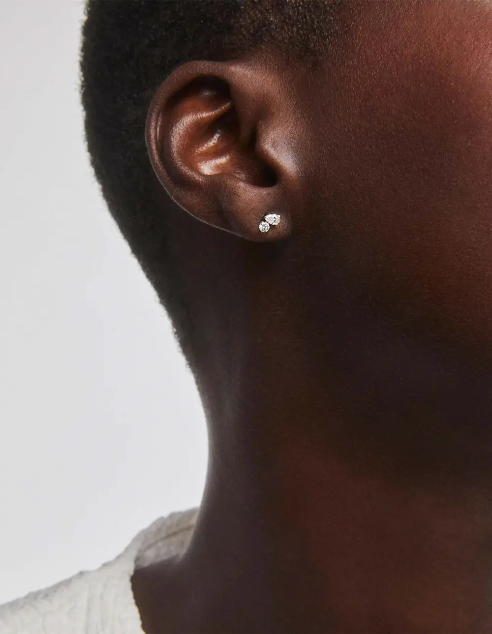 Lab Grown Diamond Toi et Moi Stud Earrings