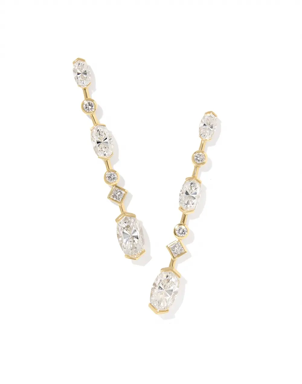 Lab Grown Diamond Custom Elisa Linear Earrings