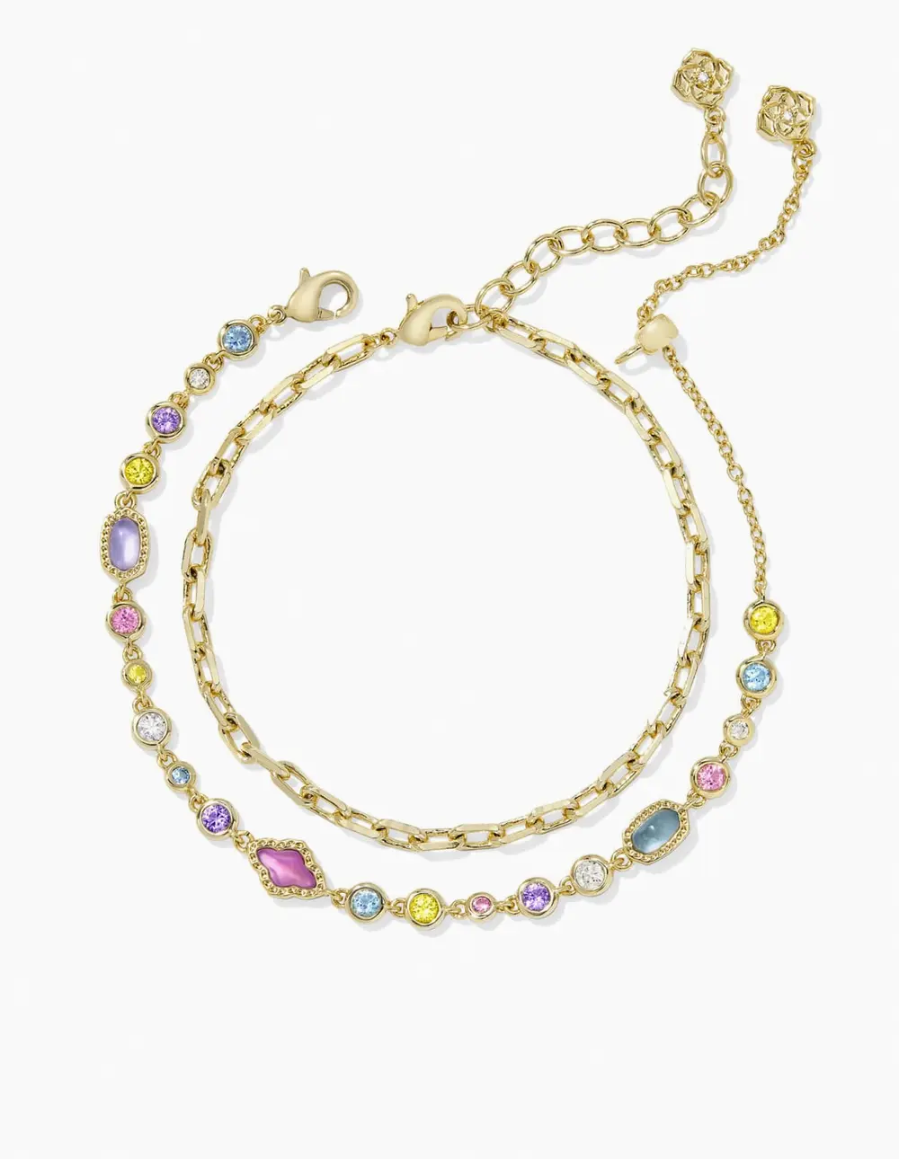 Mini Elisa and Abbie Set of 2 Delicate Chain Bracelets